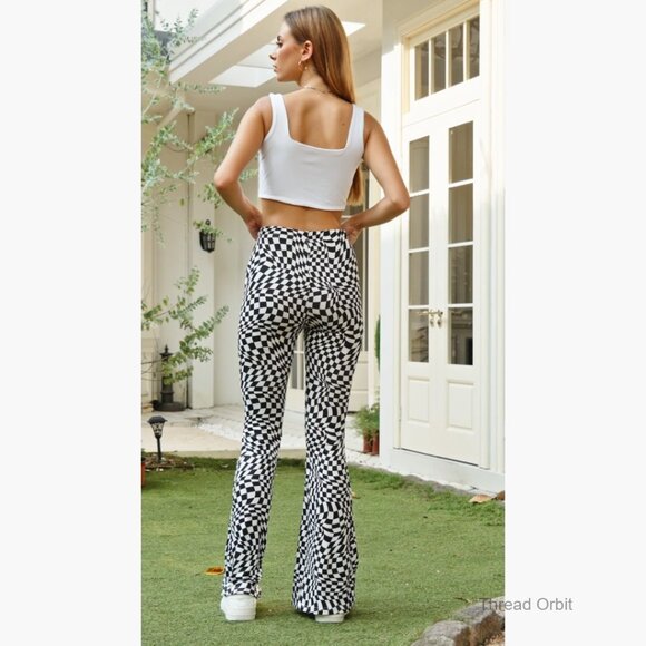 Women's Stretchy Bell Bottom Casual Pants for Work or Daily Wear - Picture 6 of 7